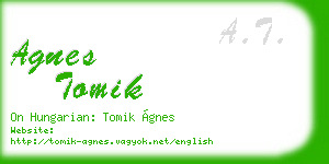 agnes tomik business card